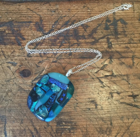 Turquoise Glass Pendant (Large)