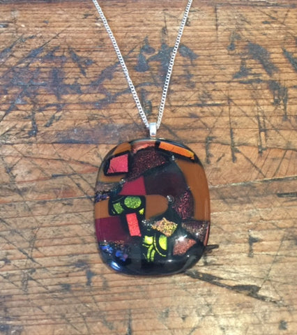 Multi-coloured Glass Pendant (Large)