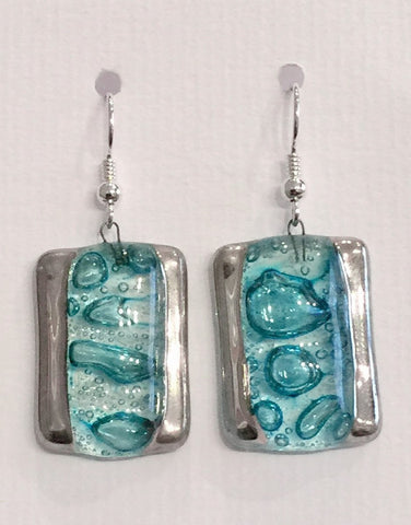 Bubble Rectangle Earrings (Turquoise)