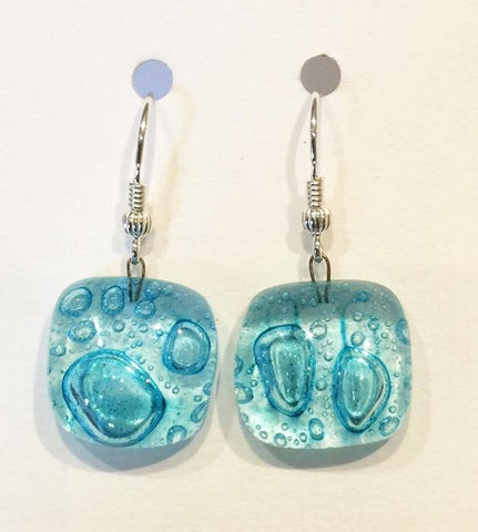 Turquoise Bubble Square Earrings (A10)