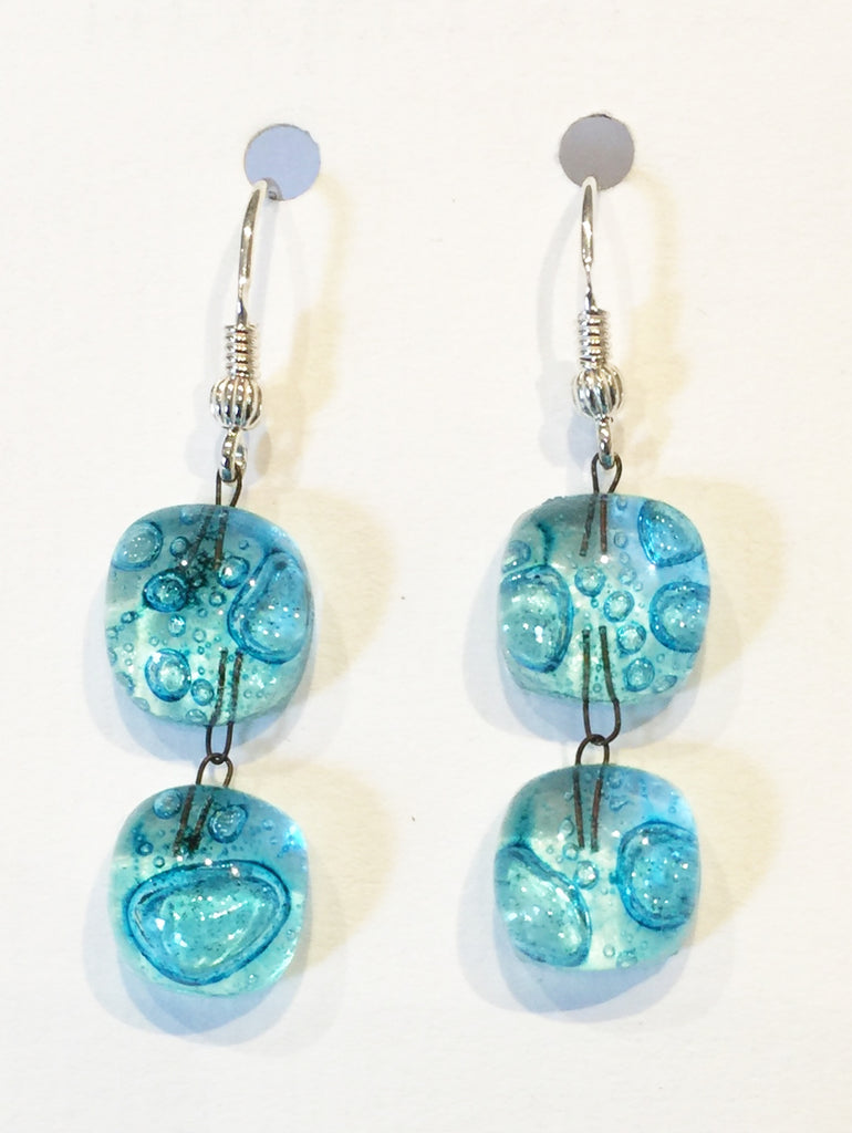 Turquoise Bubble Double Composite Earrings (A172)