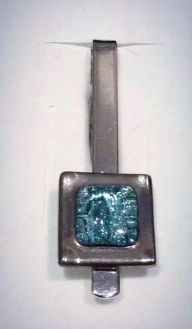 Turquoise Square Tieclip (A106)