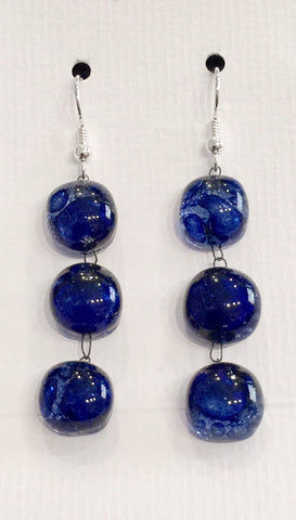 Bubble Treble Drop Earrings (Dark Blue)