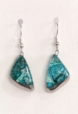 Bubble Triangle Earrings (Turquoise)