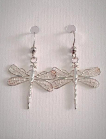 Silver Dragonfly Earrings