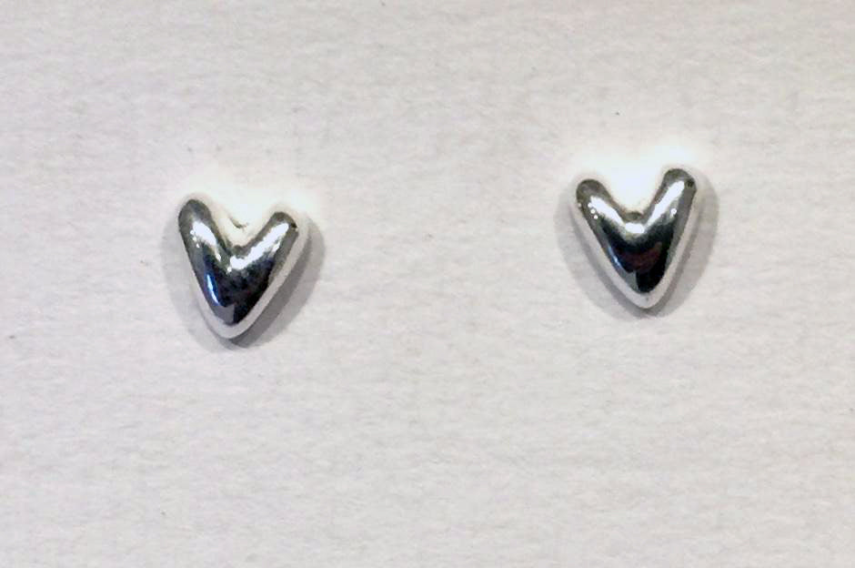 Domed Heart Studs 2