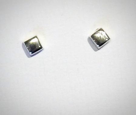 Silver Square Stud Earrings