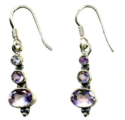 Amethyst & Silver Hook Earrings (1)