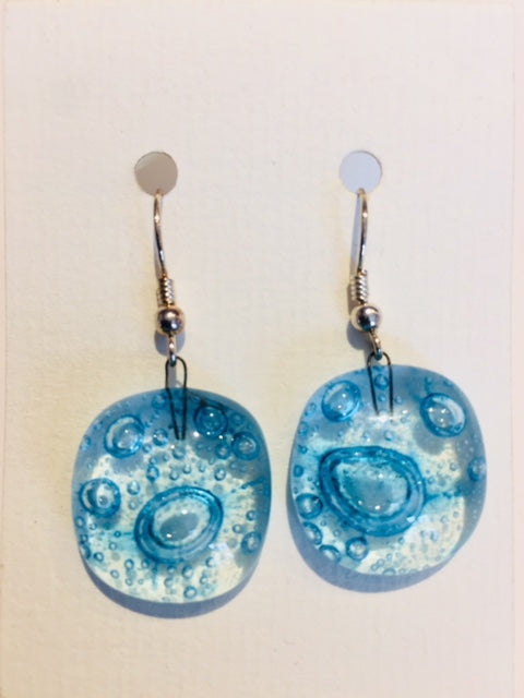 Turquoise Bubble Round Earrings 2 (A169)
