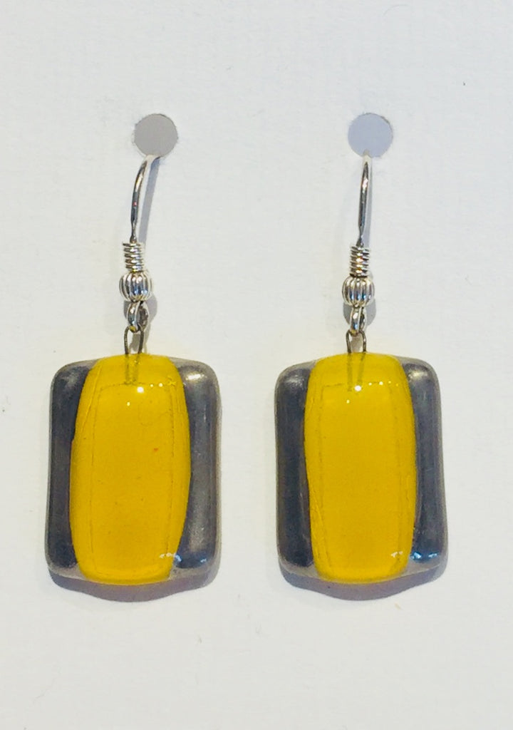 Yellow Rectangle Earrings (A178)