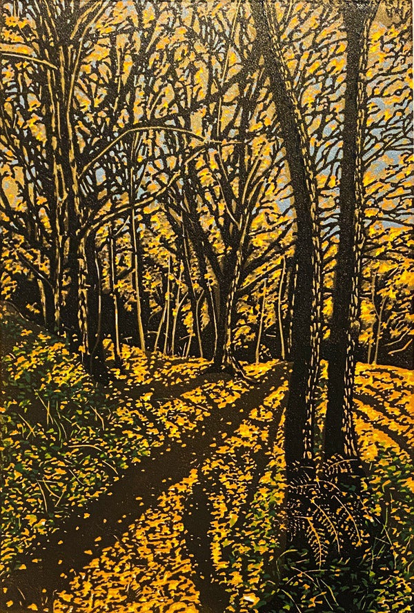 Autumn Gold 11/16. Reduction Linoprint (JJ02)