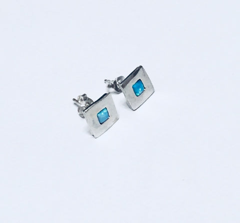 Opal Mini Square Studs