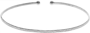 Silver Hammered Open Bangle