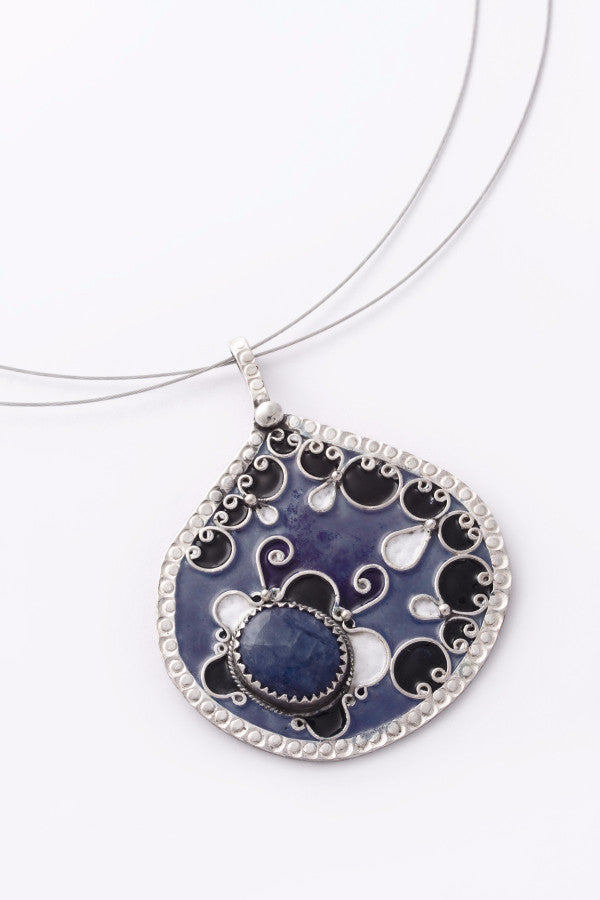 Enamel and Silver Pendant 1