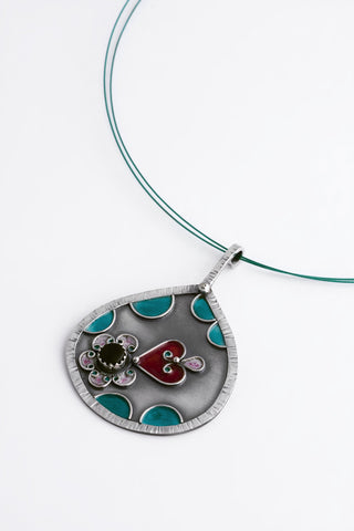 Enamel and Silver Pendant 2