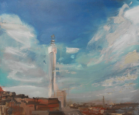 BT Tower with Blustery Skies. Oil (MH23)