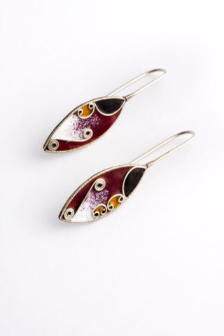 Enamel and Silver Earrings 4