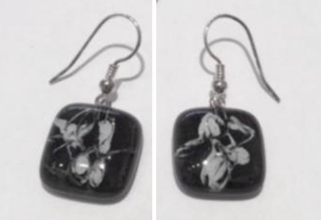 Black-White Painted Earrings (A14)