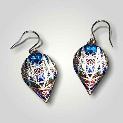 Blue Mosaic, Teardrop Earrings (VF67)