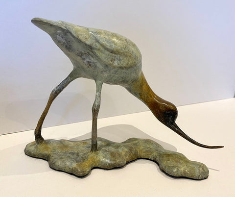 Avocet on Two Legs. Solid Bronze Sculpture (LF13)