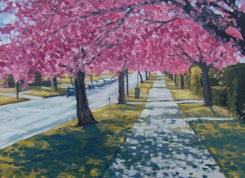 Cherry Blossoms, Bournville Lane (card)