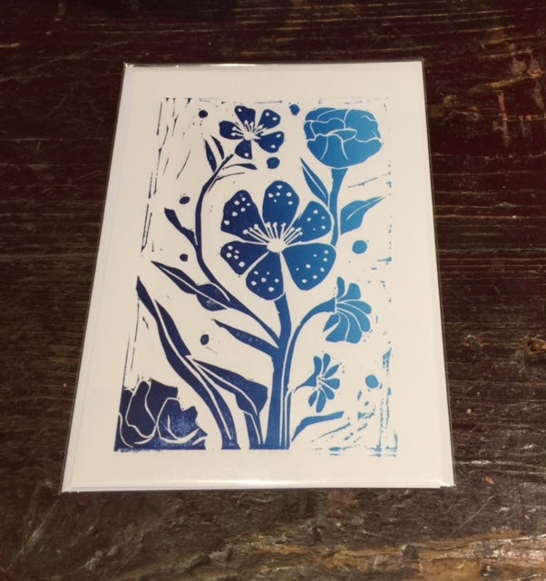 Multi Flowers Card (Blue)