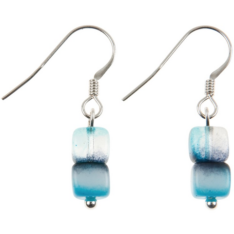 Blue Galaxy Cube Earrings