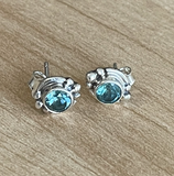Blue Topaz Stud Earrings (CH44)