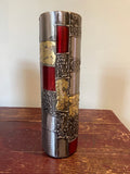 Metalwork Tube Vase (Checkered) WT