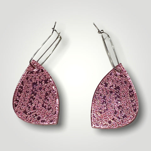 Acrylic Triangle Earrings (Pink) MN57