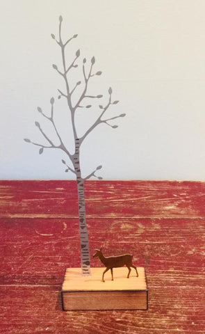 Silver Birch with Deer