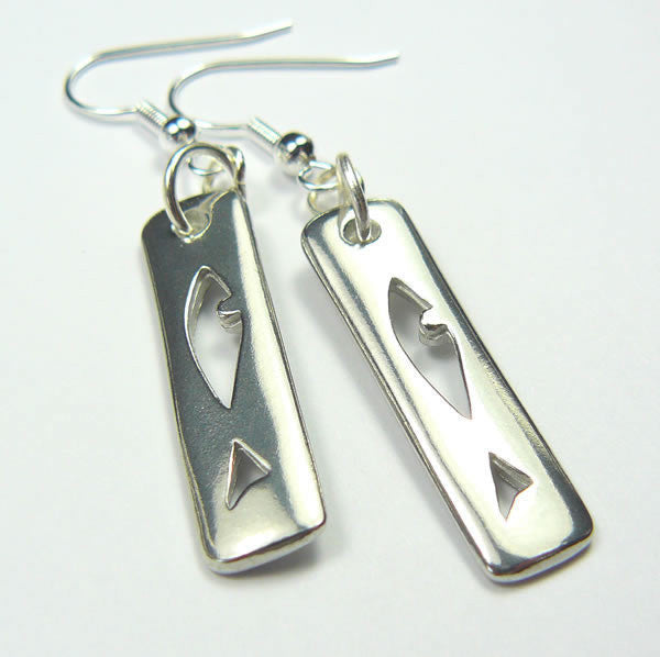 Silver Fish Drop Earrings