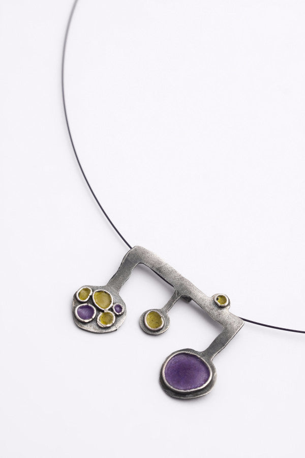 Enamel and Silver Pendant 3