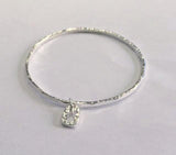 Silver Bangle with heart