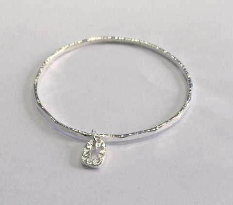 Silver Bangle with heart