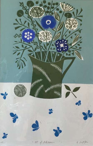 Pot of Flowers (Blue)