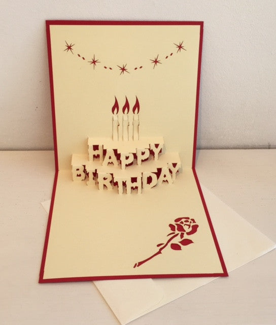 Happy Birthday Card (Cake with Candles)