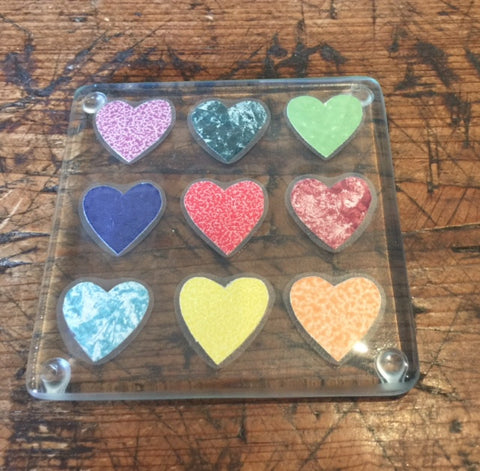 Hearts Glass Coaster 4