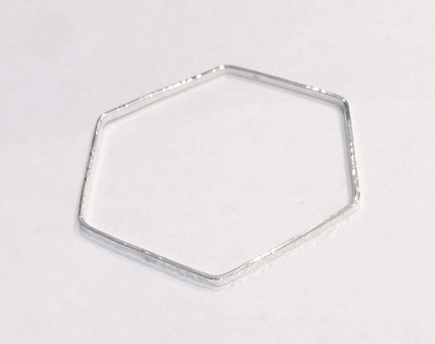 Hexagonal Silver Bangle