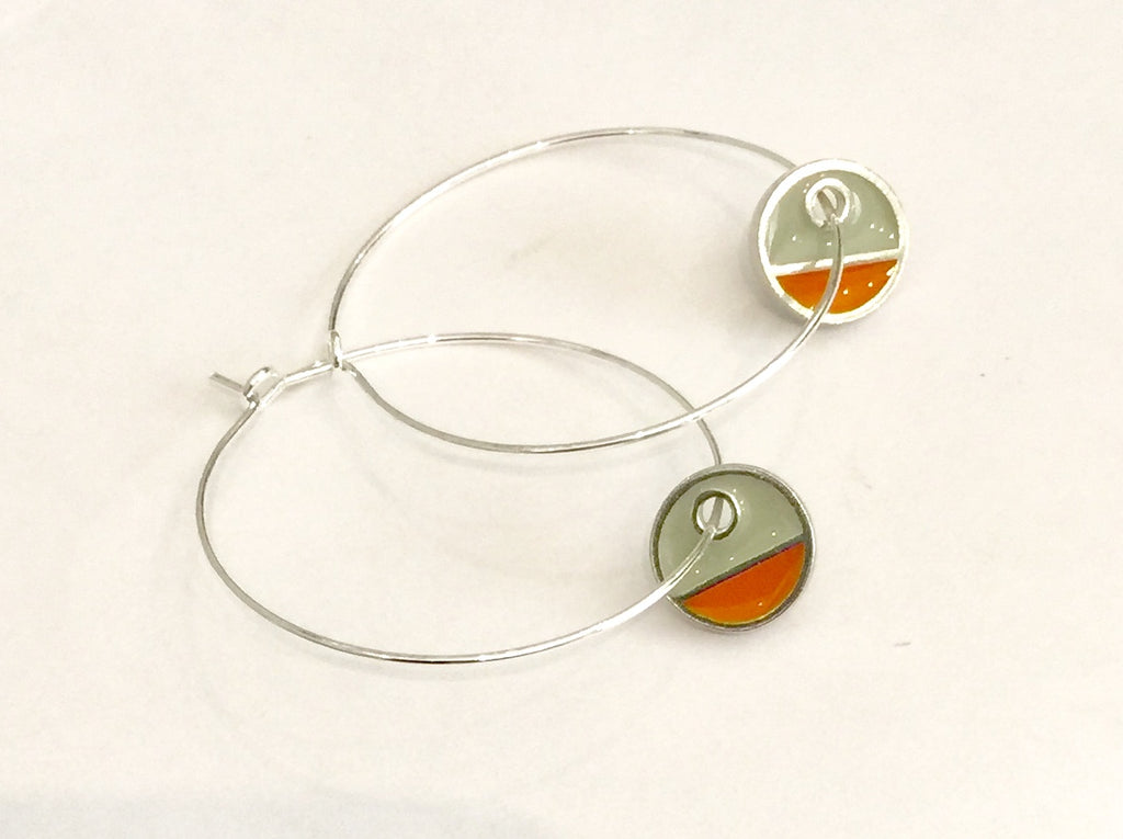 Horizon Hoop Earrings (Orange)