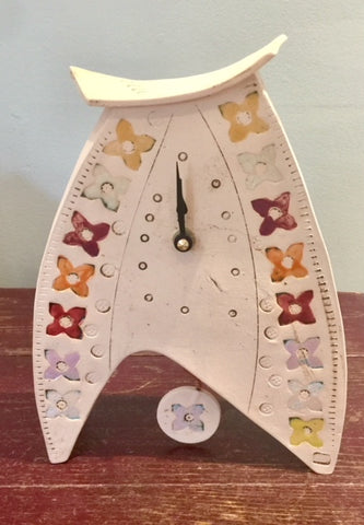 Multi-Colour FlowersPendulum Clock