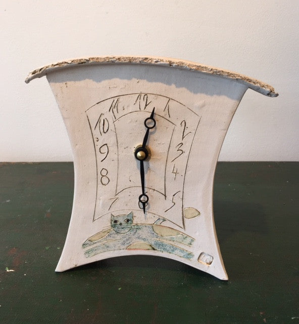 Small Mantel Clock with Cat