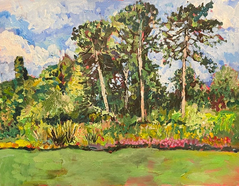Clouds over Botanical Garden. Acrylic on Paper (DS05)