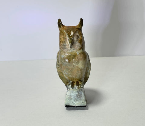 Tawny Owl, Solid Bronze Sculpture (LF20C)
