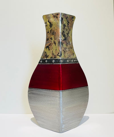 Metal Art Vase 2 with glass tube (WV)