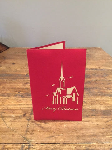 Church with Tree Christmas Card
