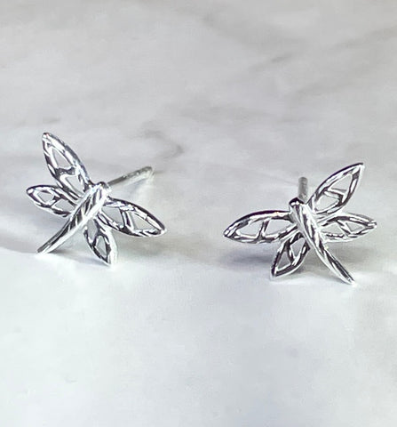 Silver Dragonfly Stud Earrings (KM80)