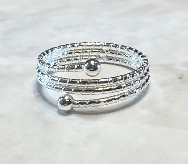 Textured Coiled Silver Ring (KM46)