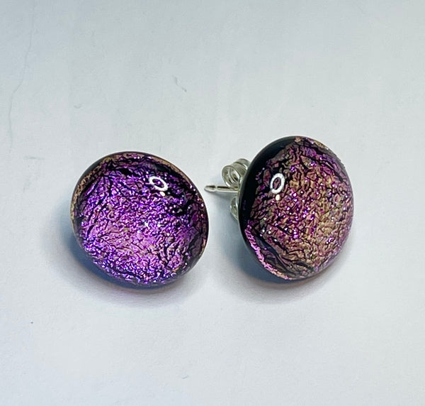 Dichroic glass stud earrings sale