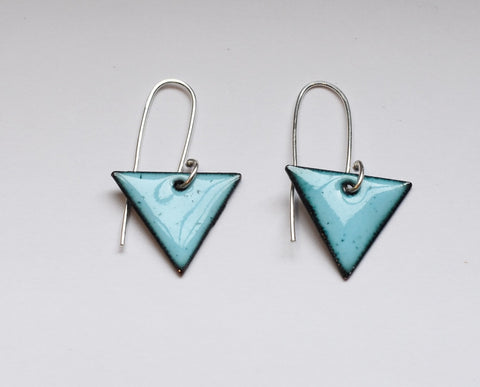 Triangle Enamel Earrings (Sky Blue) JM21